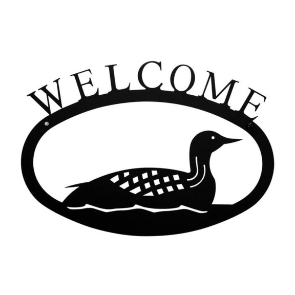 Village Wrought Loon   Welcome Sign