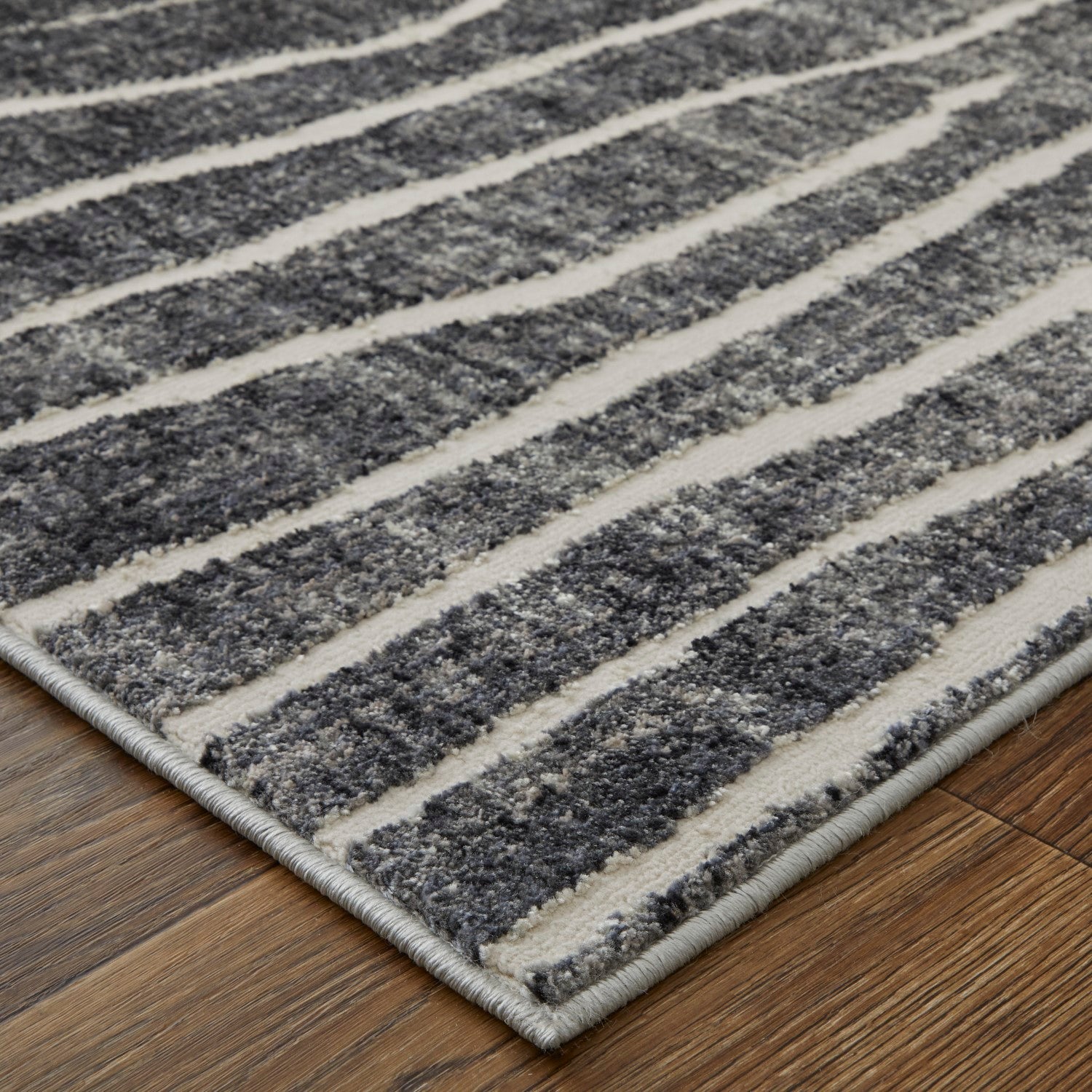 Kiba Abstract Black/Gray/Ivory Rug