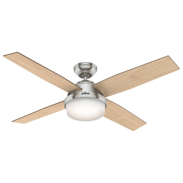 Dempsey Ceiling Fan With Light Kit And Handheld Remote includes Led Light Bulb Hunter Fan