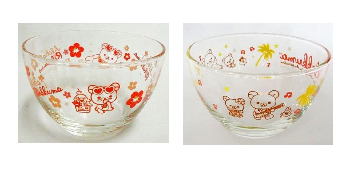 Rilakkuma Glass Cup Bowl Set Hawaii Aloha