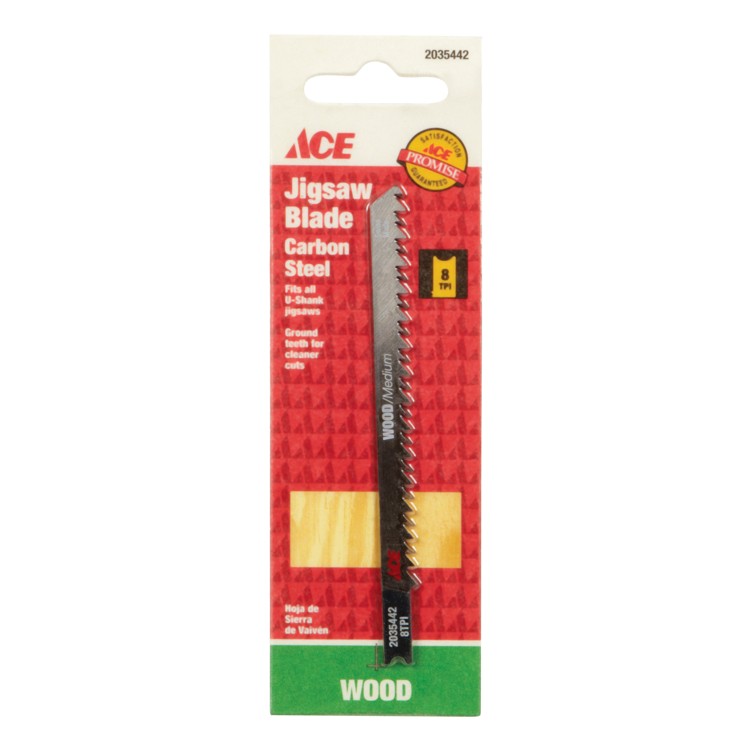 Ace 4-1/8 in. Carbon Steel U-Shank Jig Saw Blade 8 TPI 1 pk