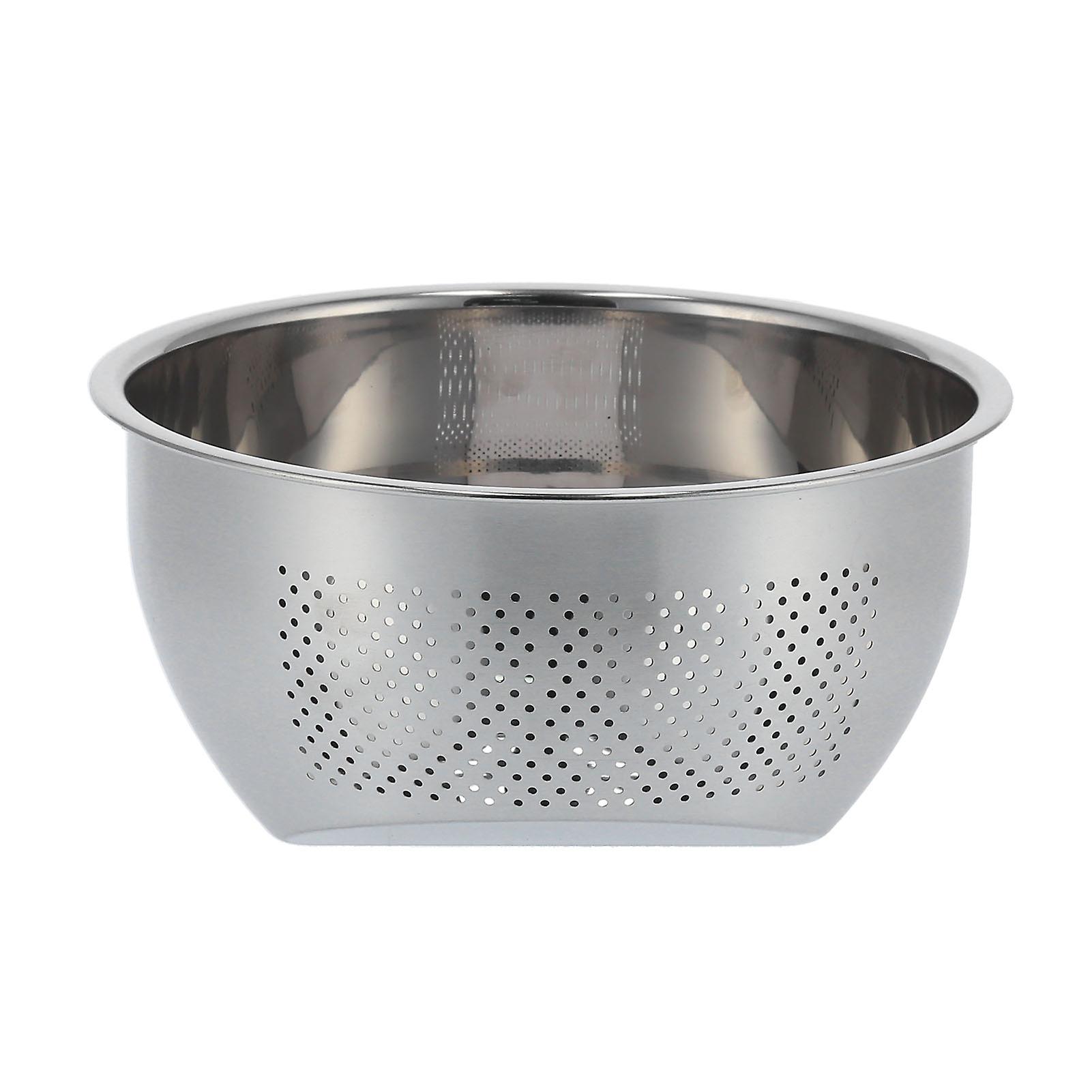 Drain Basket Stainless Steel Rice Sieve Thickened Vegetable Washing Drainer Kitchen Household Rice Baskets22.5cm