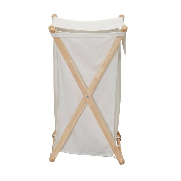 Household Essentials Wood X frame Hamper White