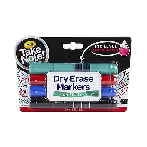 Crayola Take Note Chisel Tip Whiteboard Marker Assorted 4pk