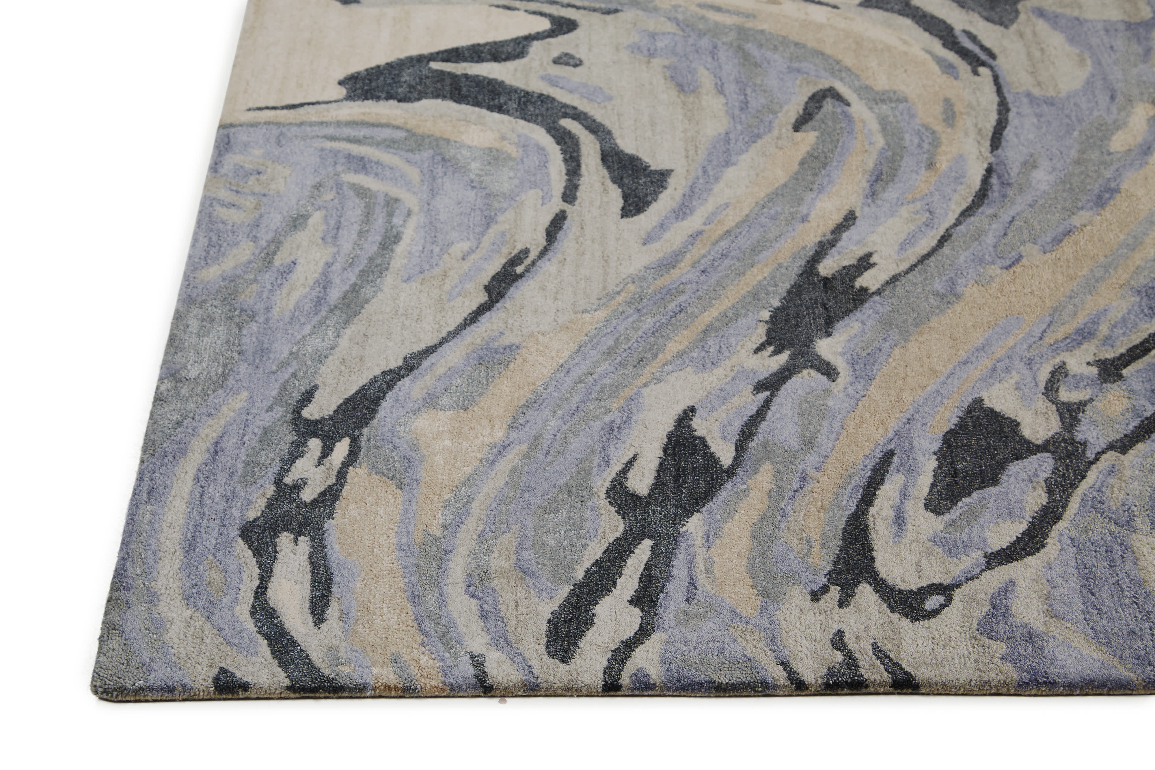 Orwell Contemporary Abstract Rug, Dusty Blue/Light Taupe, 2ft x 3ft Accent Rug