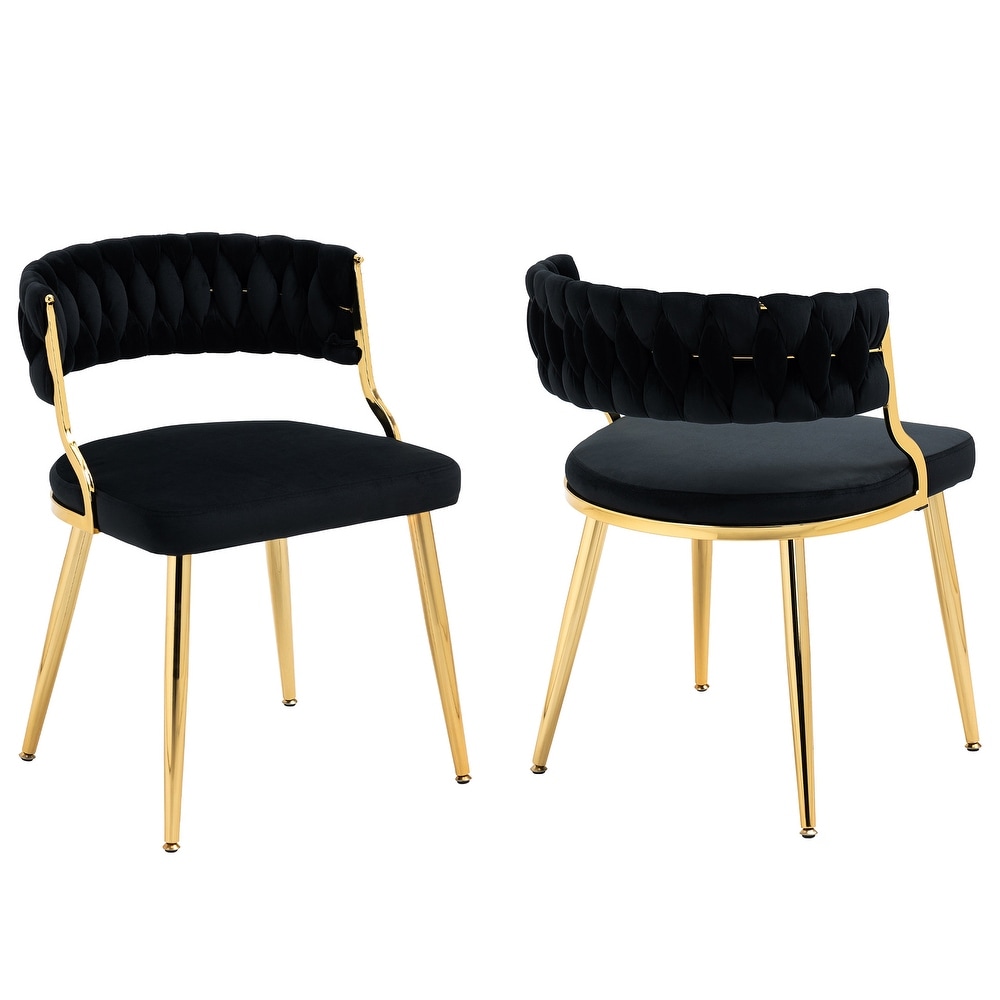 2PACK Upholstered Dining Chairs with Woven Back