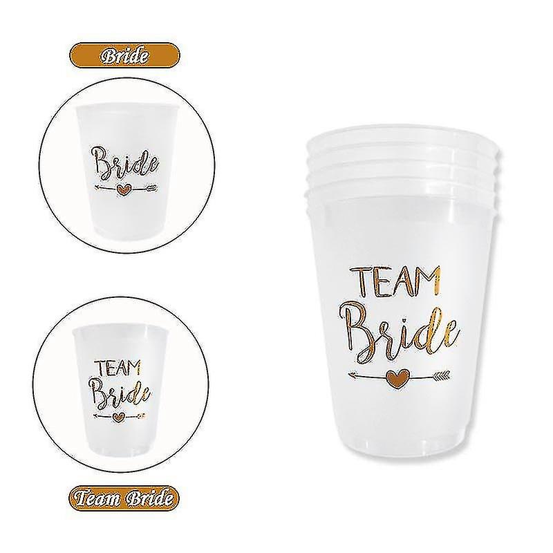 12pcs Team Bride Plastic Cup Hen Party Translucent Cups Set