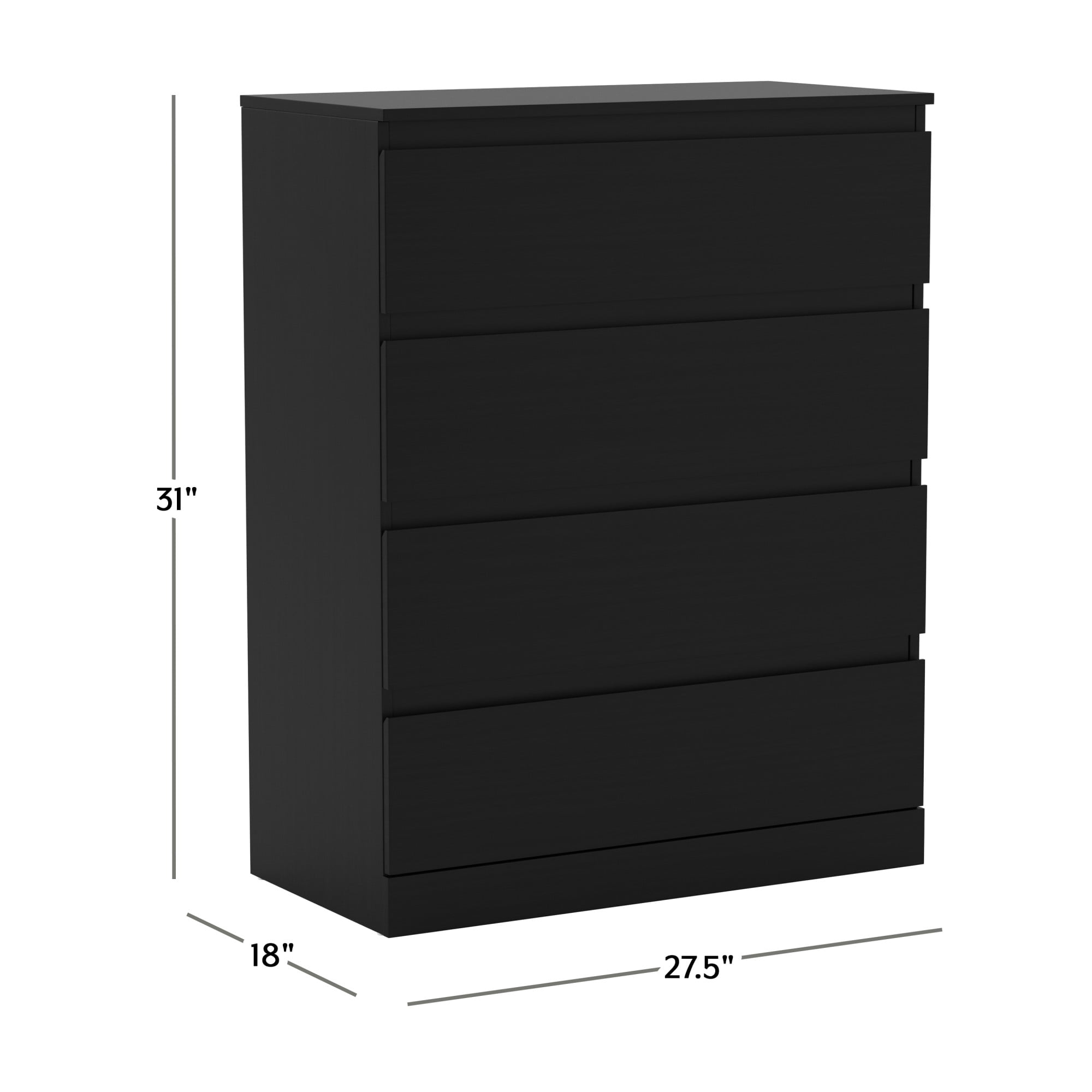 Brindle 4-Drawer Dresser, Black Oak, by Hillsdale Living Essentials