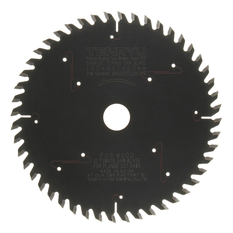 Tenryu 160 mm D X 20 mm Plunge Cut PTFE Coated Saw Blade 48 teeth 1 pc