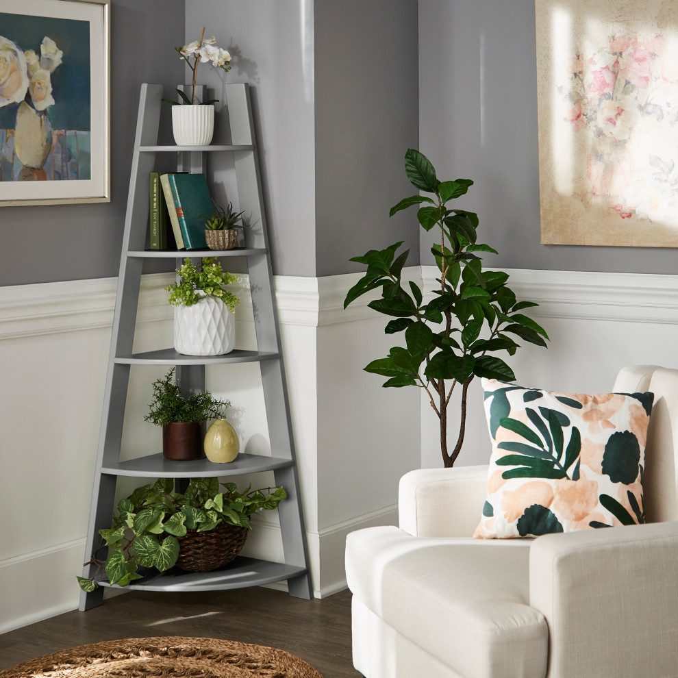 Johanna Corner Ladder Bookcase   Transitional   Bookcases   by Inspire Q  Houzz