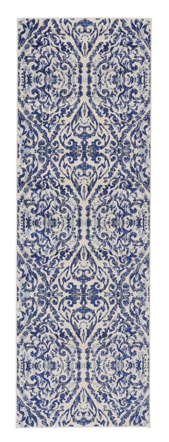 Carini Blue and Ivory Rug by BD Fine