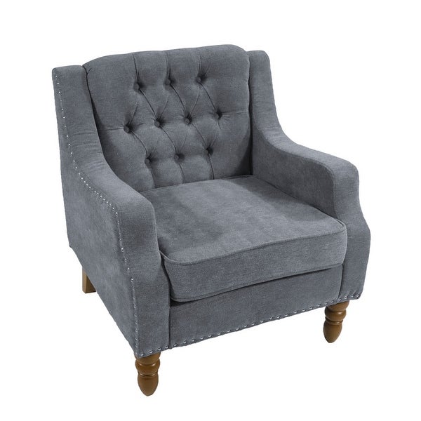 Button Tufted Upholstered Armchair Accent Chair