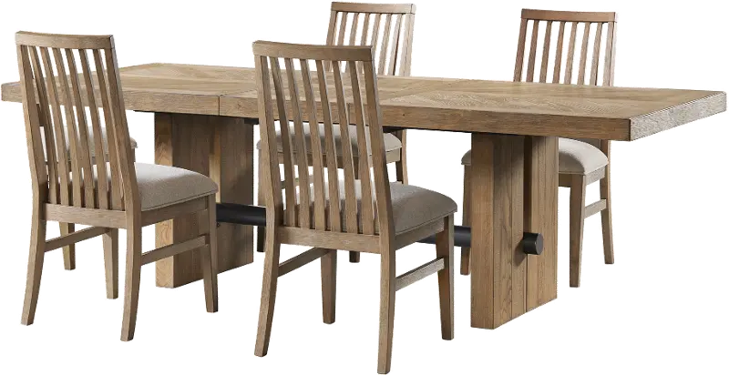 Loft Harbor Weathered Oak 5 Piece Dining Room Set