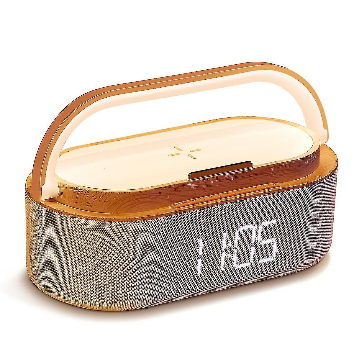 Digital Alarm Clock Radio With Bluetooth Speaker，night Light， Wireless Charger， Dual Speaker，adjust