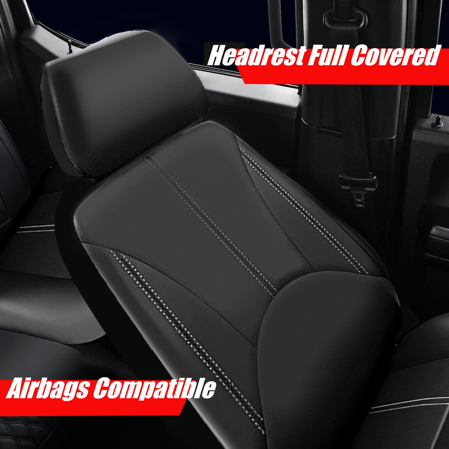 Oture Auto Car Seat Cover PU Leather Protector Front Rear Bench Seat Covers for Cars Trucks SUV