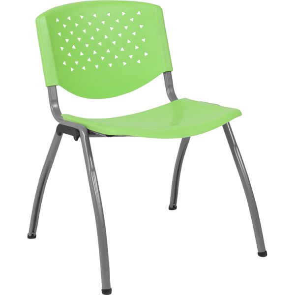 HERCULES Series 880 lb. Capacity Gray Plastic Stack Chair with Titanium Gray Powder Coated Frame