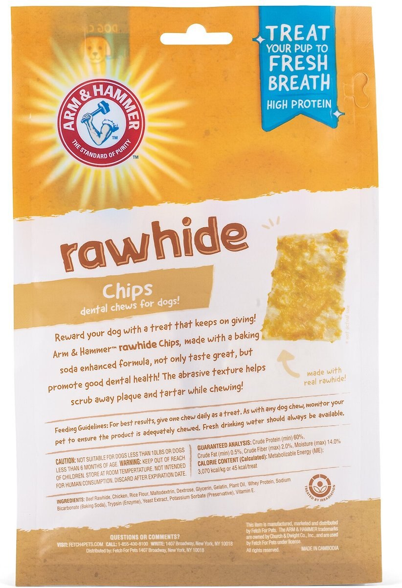 Arm and Hammer Small Chicken Coated Rawhide Chips， 6-oz bag