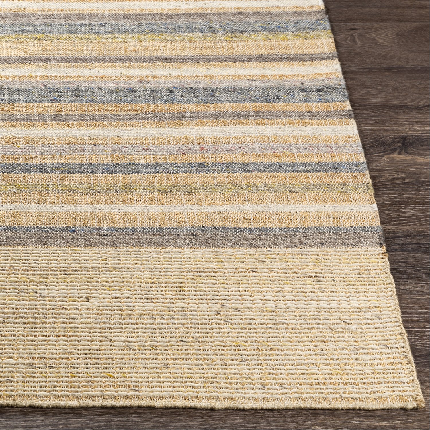 Arielle Hand Woven Rug in Wheat, Beige, Navy, Medium Gray, Mauve, Dark Purple, Lime, Charcoal, Khaki, Olive, Lilac, Camel