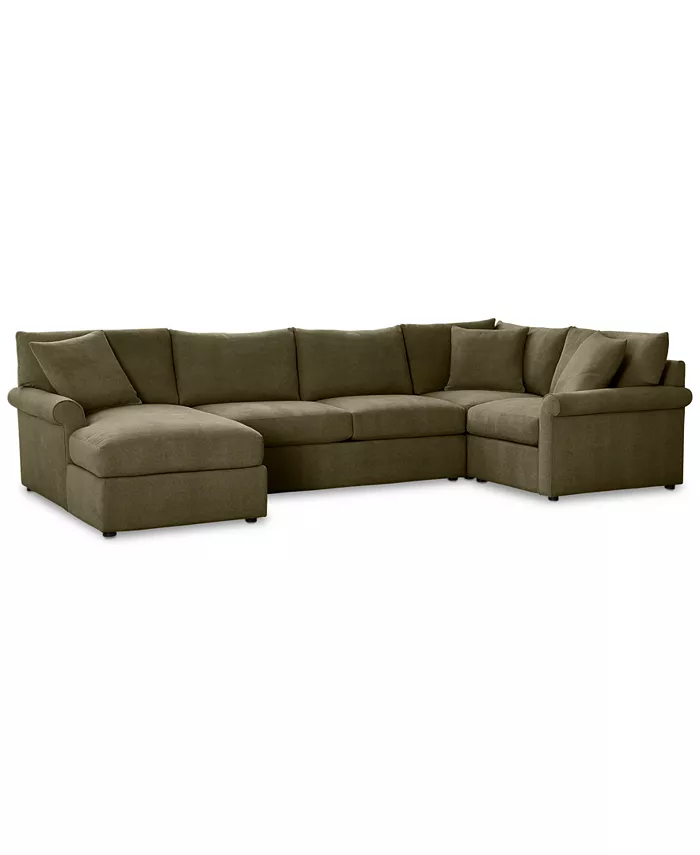 Furniture Wrenley 138 4-Pc. Fabric Modular Chaise Sleeper Sectional Sofa