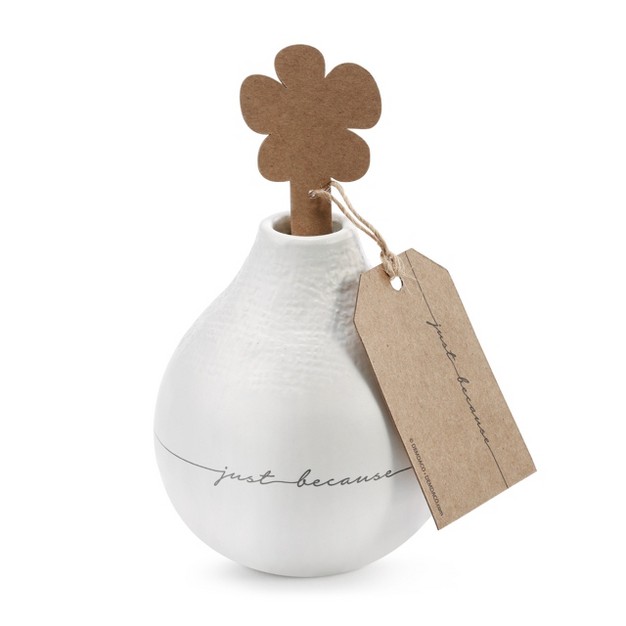 Demdaco Xoxo Just Because Vase White