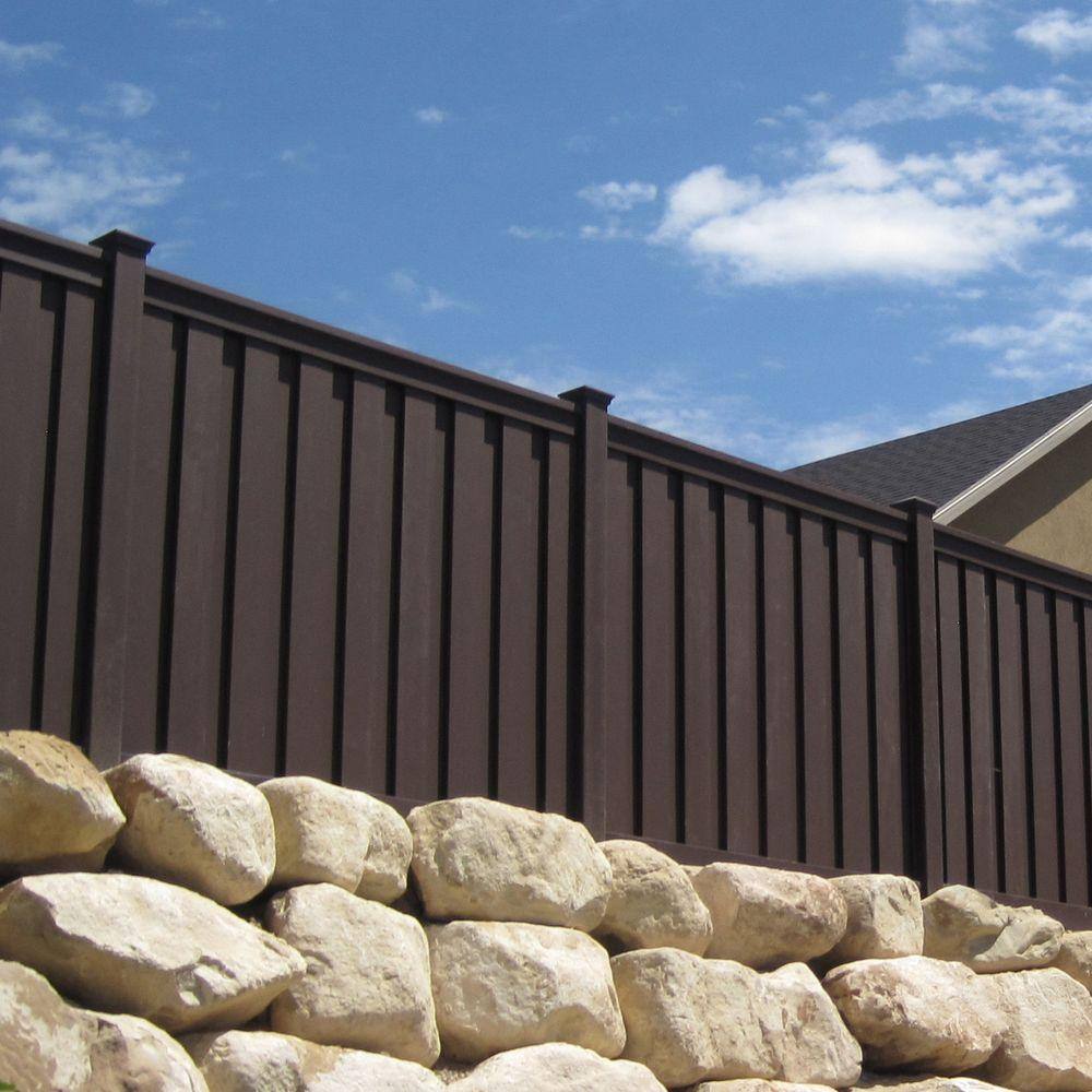 Trex Seclusions 6 ft. x 8 ft. Woodland Brown Wood-Plastic Composite Board-On-Board Privacy Fence Panel Kit TFBPFK68