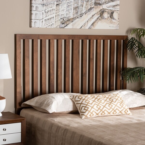 Oren Modern Ash Walnut Finished Wood Headboard - - 32969789