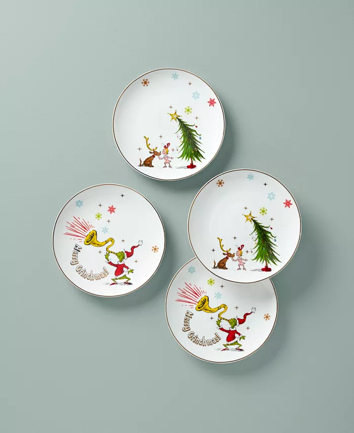 Lenox Merry Grinchmas Accent Plates Set of 4