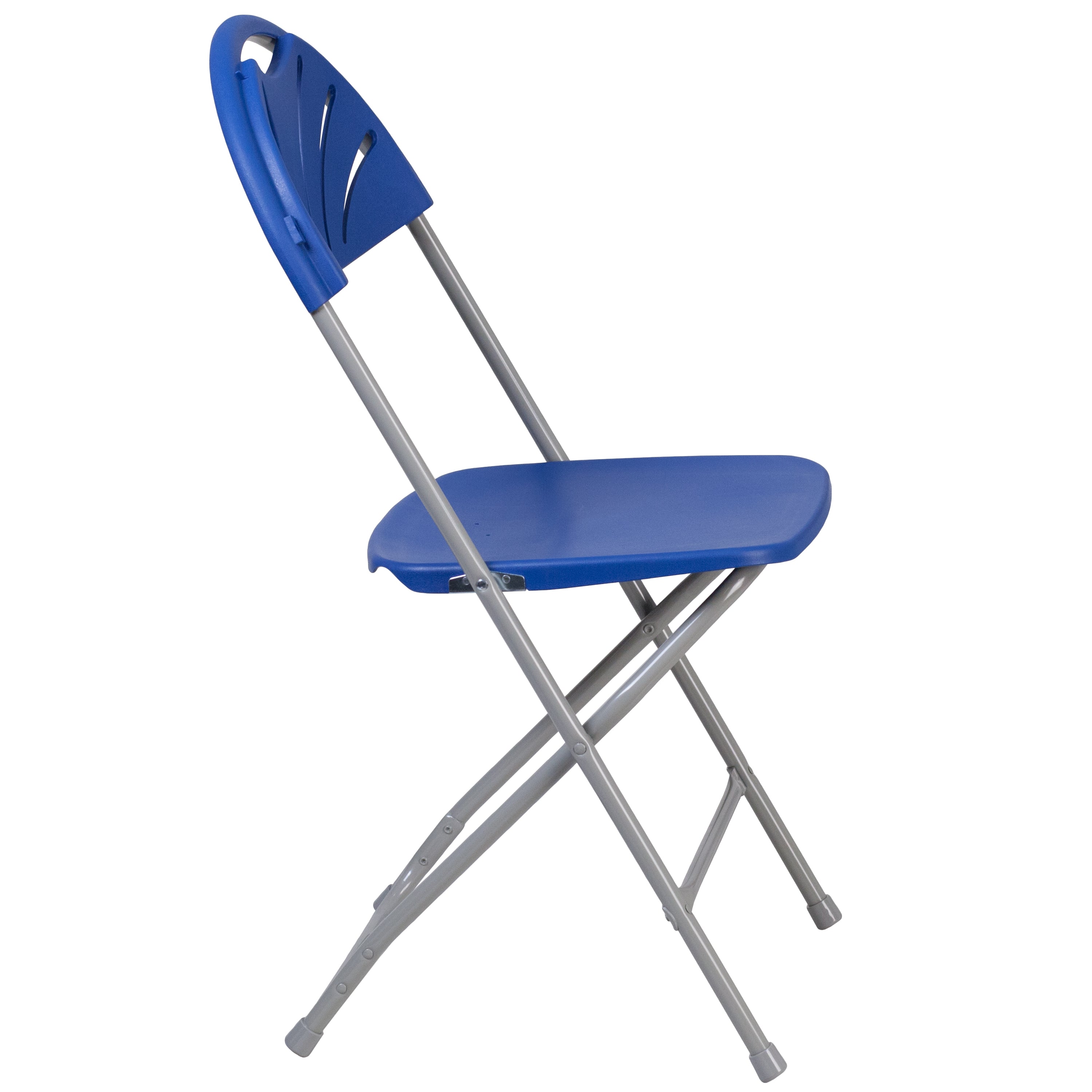 Flash Furniture 2 Pack HERCULES Series 650 lb. Capacity Blue Plastic Fan Back Folding Chair