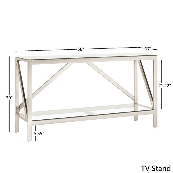 Brynn Brush Nickel TV Stand or Entertainment Center by iNSPIRE Q Modern