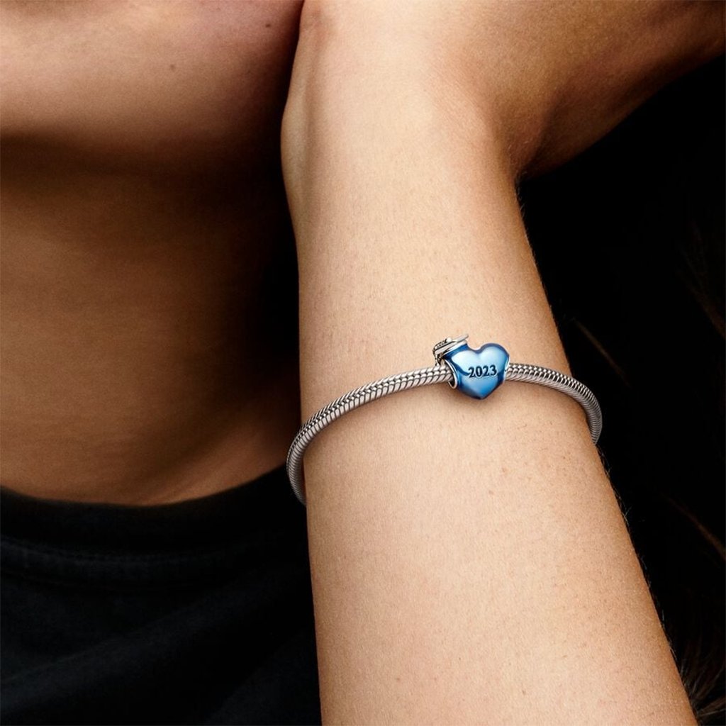 PANDORA  Blue 2023 Graduation Heart Charm