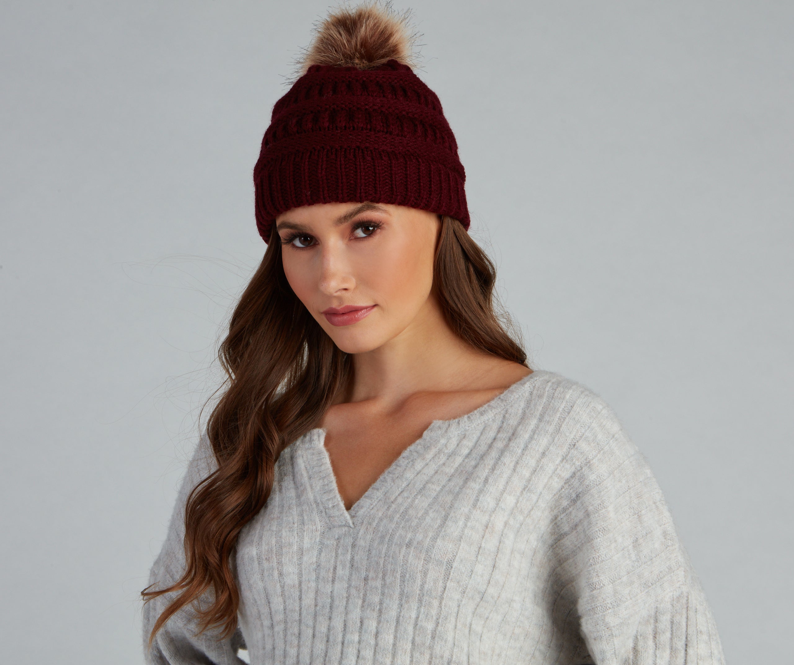 Chilly Days Knit Pom Pom Beanie