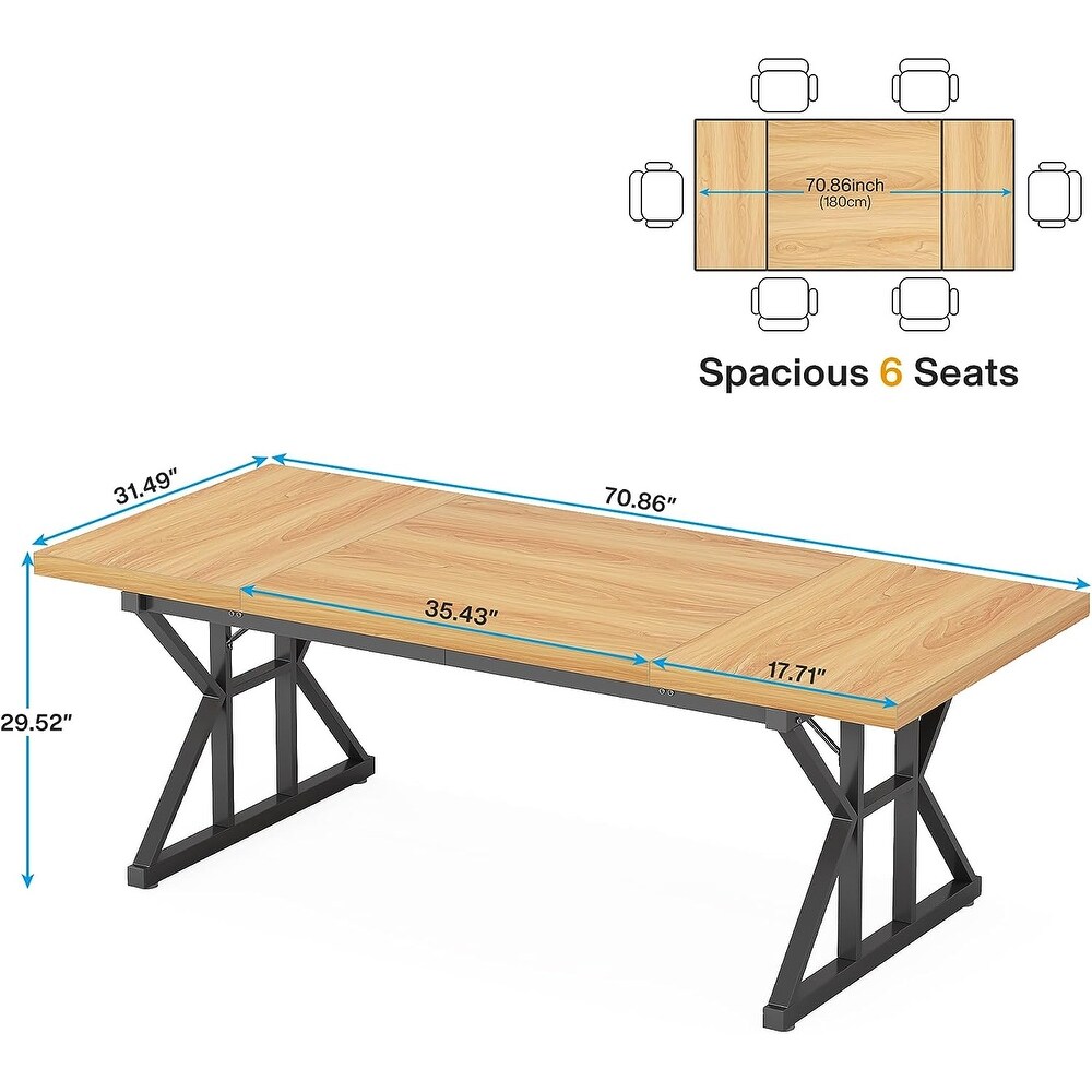 70.8 Inch Executive Desk  Large Computer Office Desk Workstation