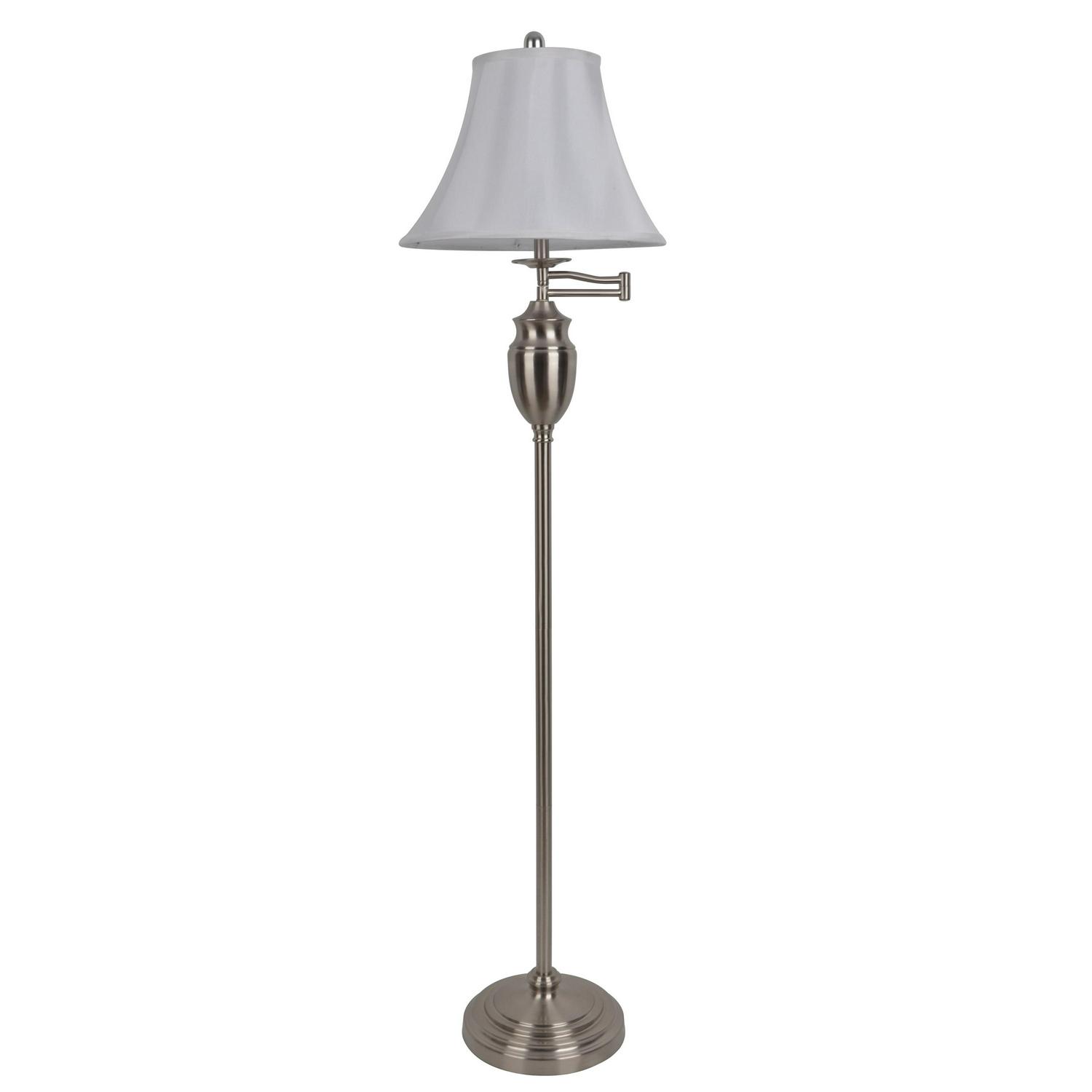 Decor Therapy Wellington Steel Swing Arm Floor Lamp