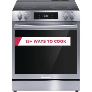 FRIGIDAIRE GALLERY 30 in. 6.2 cu. ft. 5 Element Slide-In Electric Range with Total Convection and Air Fry in Smudge Proof Stainless Steel GCFE3060BF