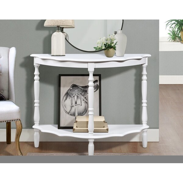 42'' Retro Circular Curved HalfMoon Console Table