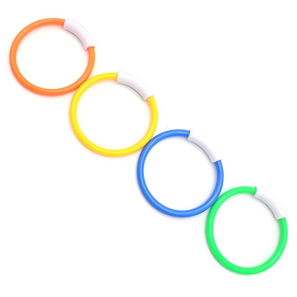 4pcs Diving Rings 5.3 Inch Underwater Swimming Pool Toy Rings For Kids Children