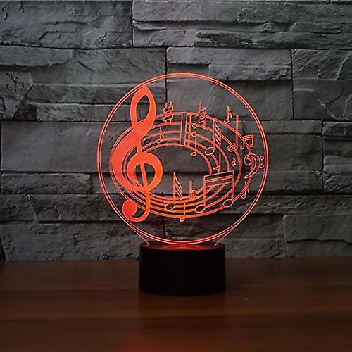 3d Musical Notes Shape Night Light 7 Color Change Led Table Desk Lamp Acrylic Flat Abs Base Usb Charger Home Toy Birthday Xmas Kid Children Gift