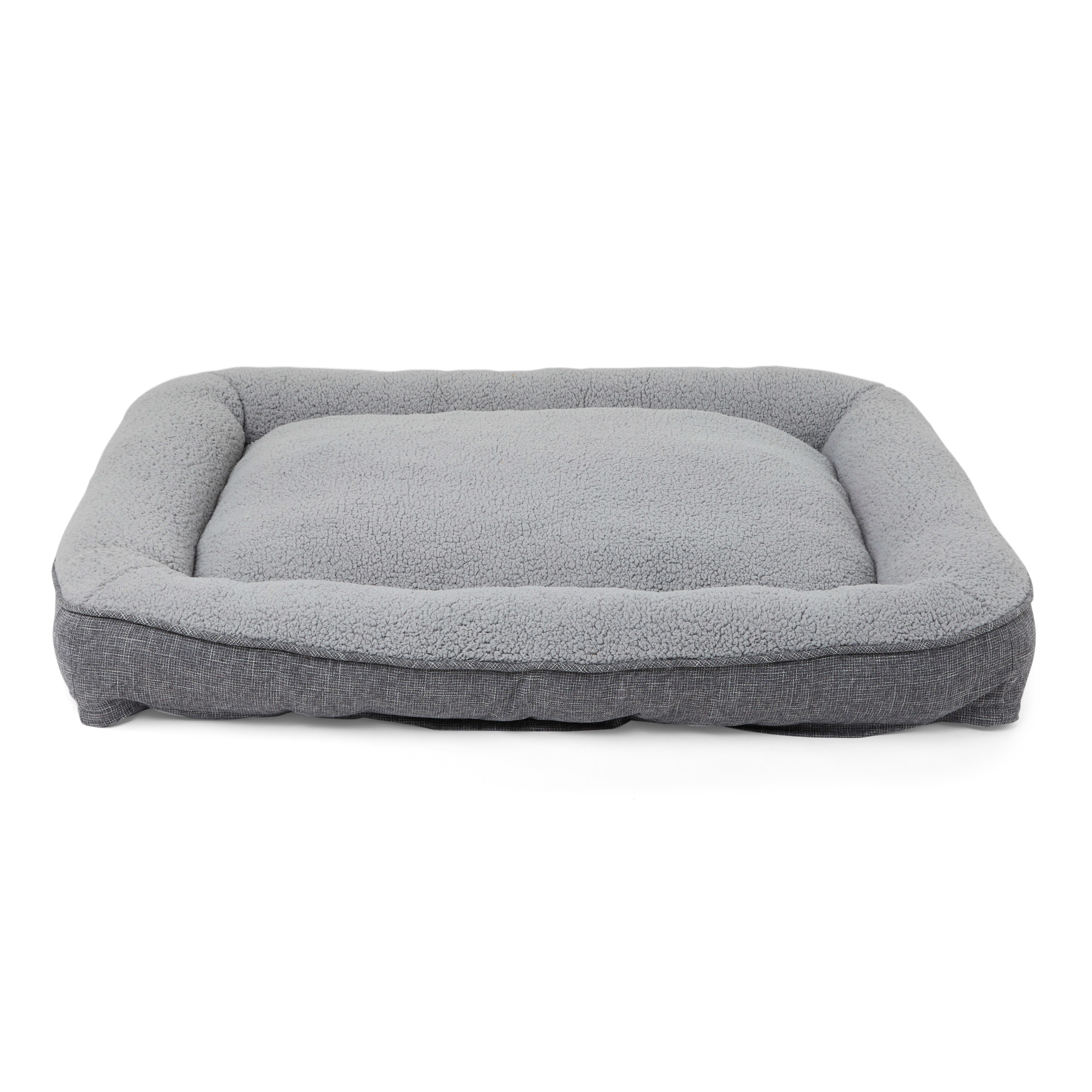 EveryYay Snooze Fest Grey Rectangle Lounger Dog Bed， 48