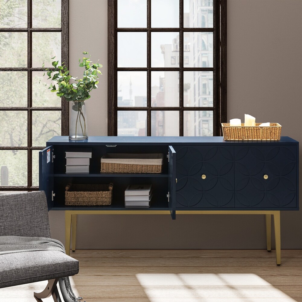 Elsie Modern 4 Doors Storage Sideboard with Adjustable Shelves By HULALA HOME