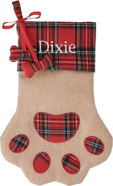 Frisco Paw Personalized Plaid Dog and Cat Stocking