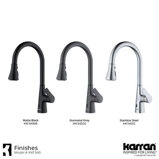 Karran Kadoma Single Handle Touchless Pull-Down Sprayer Kitchen Faucet in Stainless Steel KKF340SS