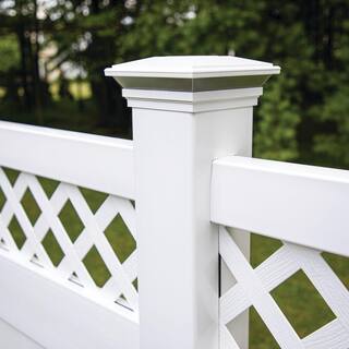 Veranda 5 in. x 5 in. Vinyl Solar-Powered Contemporary Beveled Post Cap 73013118