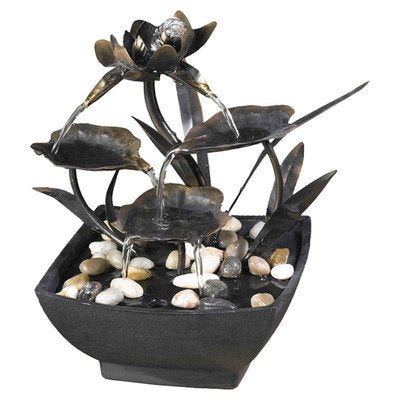 Fountain Cellar FCT006 Cadono Metal Leaves Tabletop Fountain