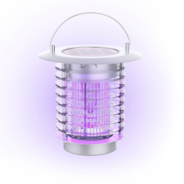 Nature Spring 2 in 1 Portable Led Lantern amp Bug Zapper Uv Lamp Silver