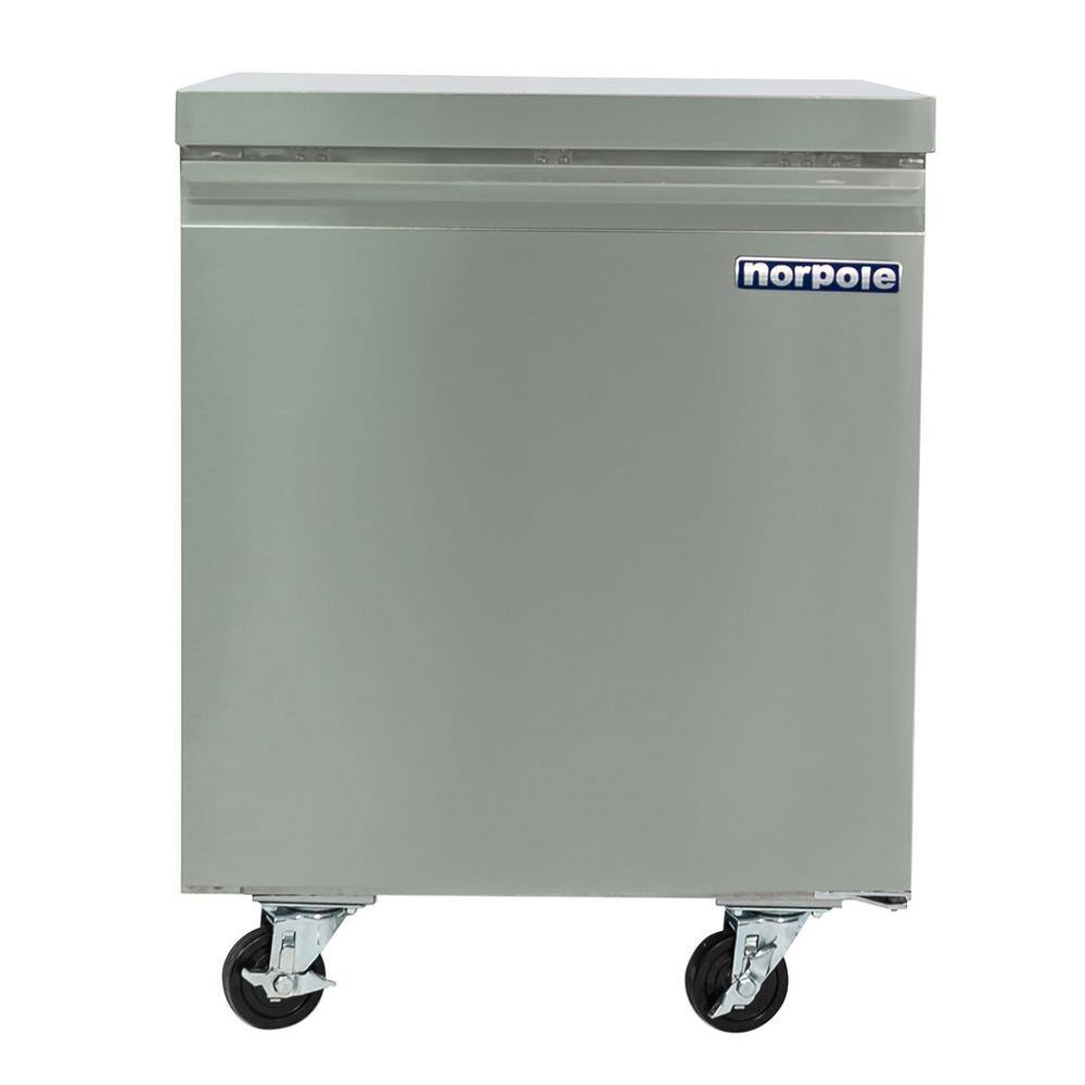 Norpole Commercial 6 cu. ft. Single Door Under Counter Refrigerator in Stainless Steel NP1R-27UC