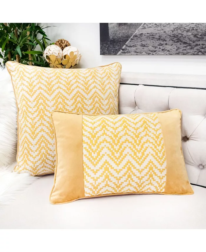 Homey Cozy Hannah Chevron Bow Throw Pillow