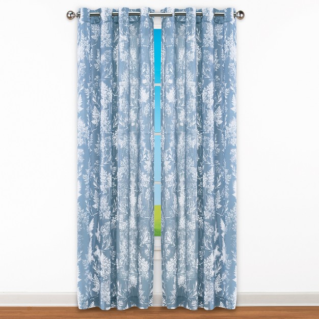 Collections Etc Wild Meadows Floral Sheer Curtain Panel