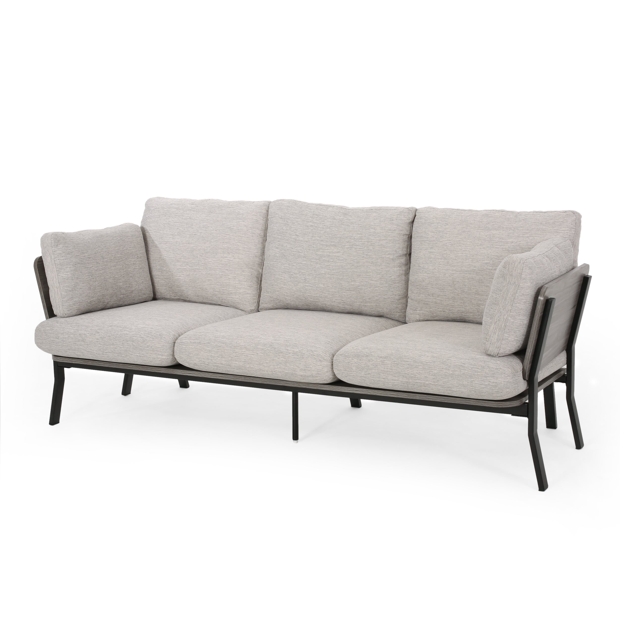 Athea Mid-Century Modern 3 Seater Wood Frame Sofa