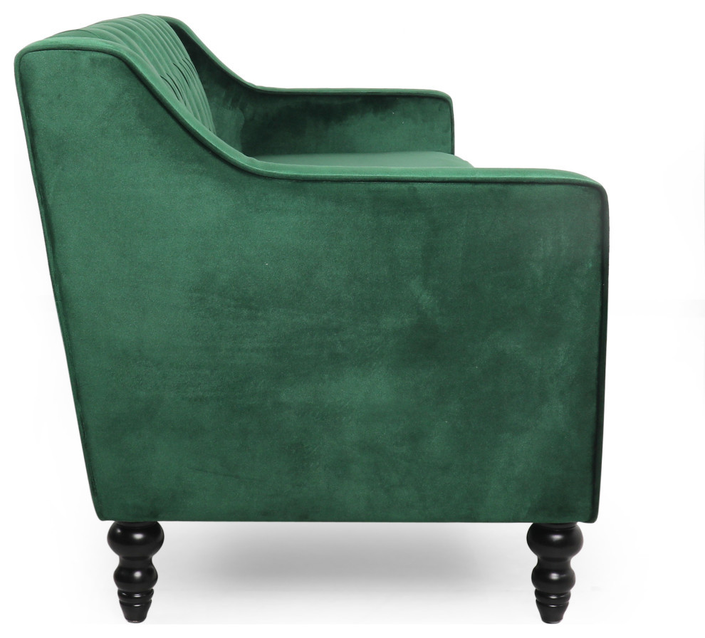 Jameer Modern Glam Tufted Velvet 3 Seater Sofa   Traditional   Sofas   by GDFStudio  Houzz