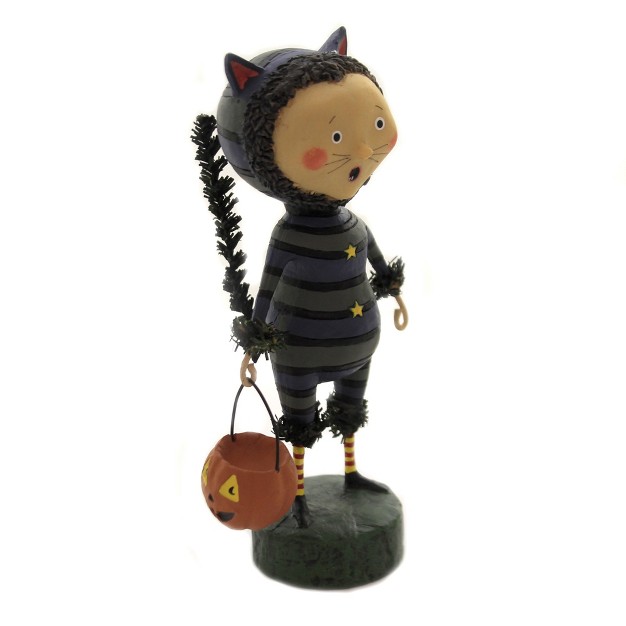 Lori Mitchell Sour Puss One Halloween Figurine 6 5 Inches Pumpkin Halloween Cat 11097 Polyresin Gray